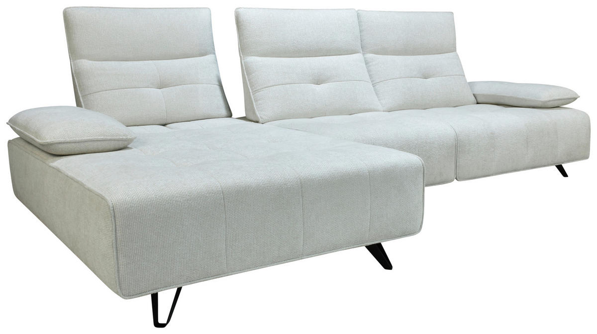 ECKSOFA Creme Chenille  - Creme/Schwarz, Design, Kunststoff/Textil (162/314cm) - Livetastic