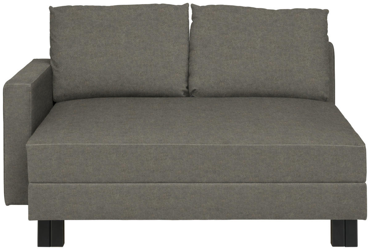 LIEGE  in Velours Hellgrau  - Eiche dunkel/Hellgrau, MODERN, Holz/Textil (137/72/155cm) - Joka