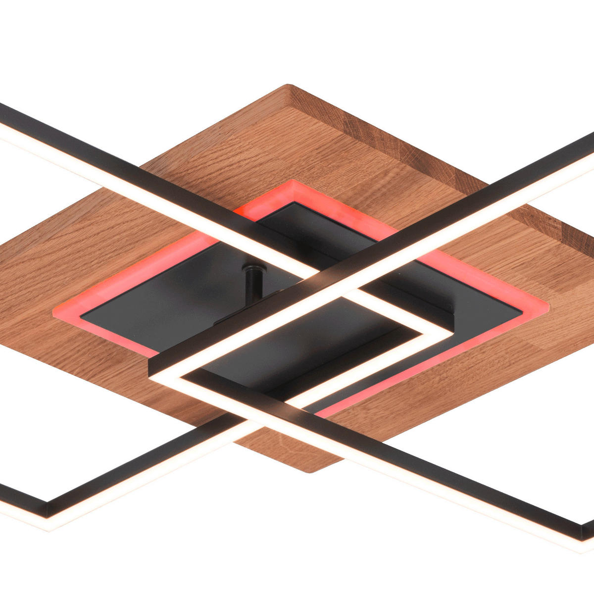 DECKENLEUCHTE Panama 61/61/8 cm   - Schwarz, Design, Holz/Metall (61/61/8cm)