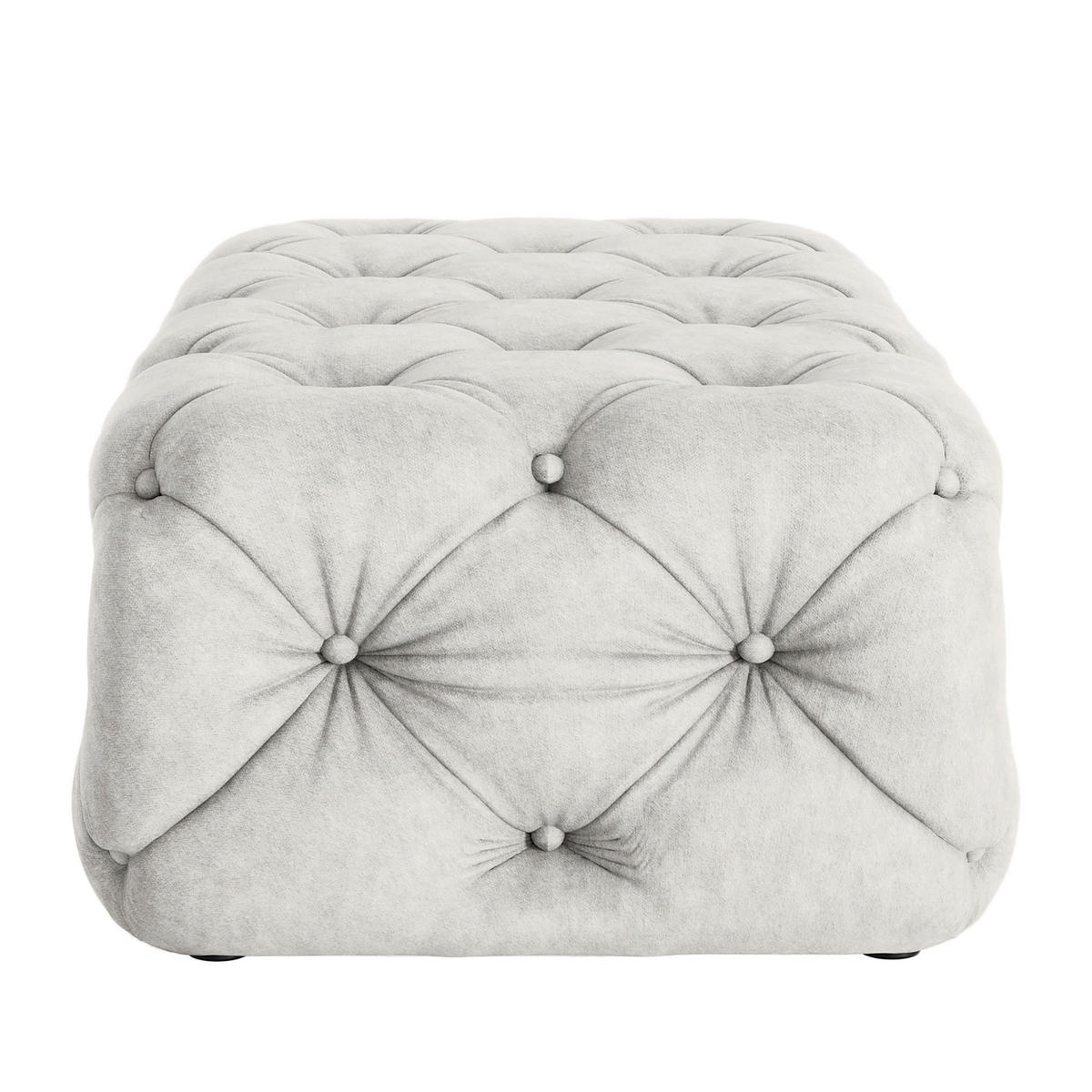 HOCKER Textil Hellgrau  - Hellgrau/Schwarz, Design, Kunststoff/Textil (130/39/65cm) - P & B