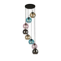 VISEČA SVETILKA  Mardi Gras      54/200 cm     60 W E27 - barve šampanjca/modra, Design, kovina/steklo (54/200cm)