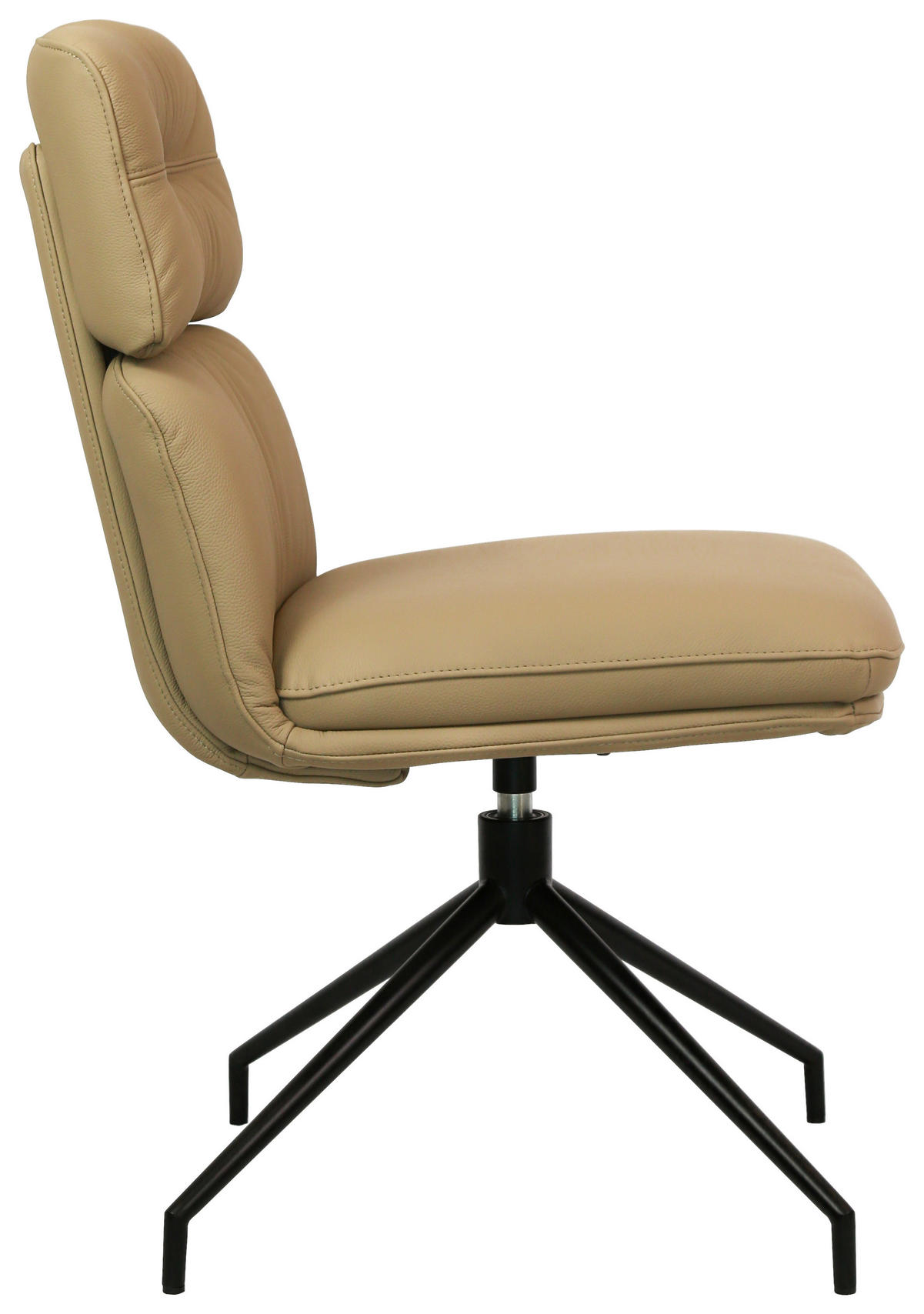 STUHL Echtleder Schwarz, Hellbraun  - Hellbraun/Schwarz, Design, Leder/Metall (50/92/64,5cm) - Dieter Knoll