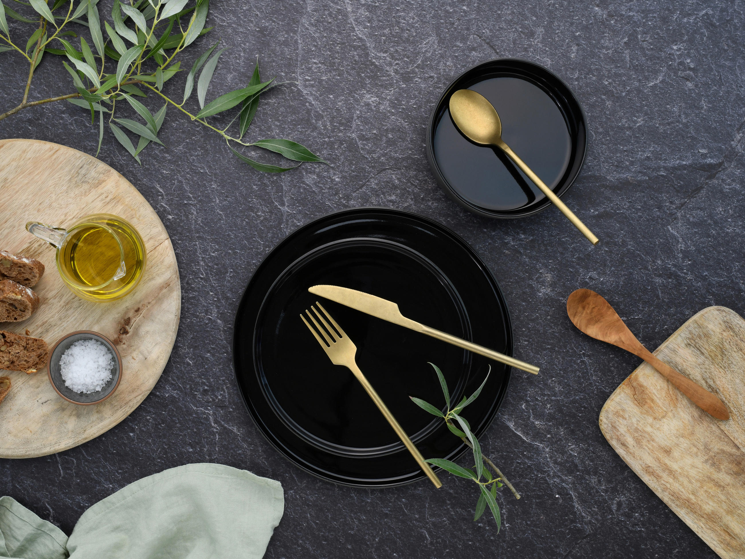SET MED FRUKOSTSKÅLAR Futuro  - svart, Basics, keramik (14/14/6cm) - Creatable