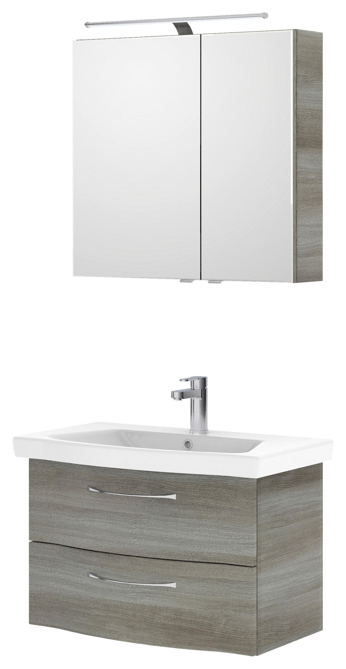 BADEZIMMER 3-teilig  in 82 cm  - Chromfarben/Graphitfarben, KONVENTIONELL, Glas/Holzwerkstoff (82cm) - Pelipal