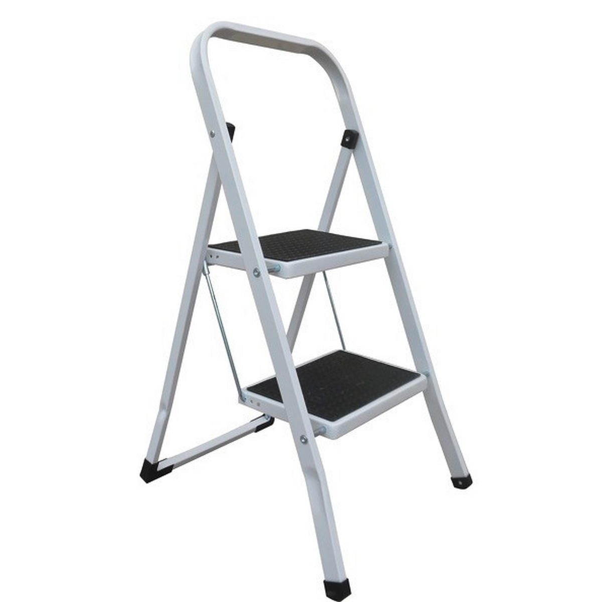 KLAPPTRITTLEITER - Schwarz/Weiß, Basics, Kunststoff/Metall (43,5/49/83,5cm) - Spirella
