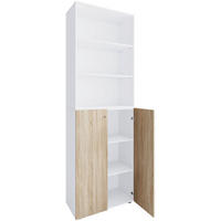 MAPPSKÅP - vit/Sonoma ek, Design, trämaterial (70/220/39cm) - MID.YOU