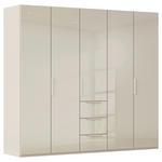 DREHTÜRENSCHRANK 251/223/61 cm,  in Champagner, 5-türig  - Champagner, Basics, Glas/Holzwerkstoff (251/223/61cm) - Novel