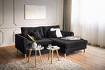 ECKSOFA Schwarz Chenille  - Buchefarben/Schwarz, Design, Holz/Textil (216/165cm) - Ti'me