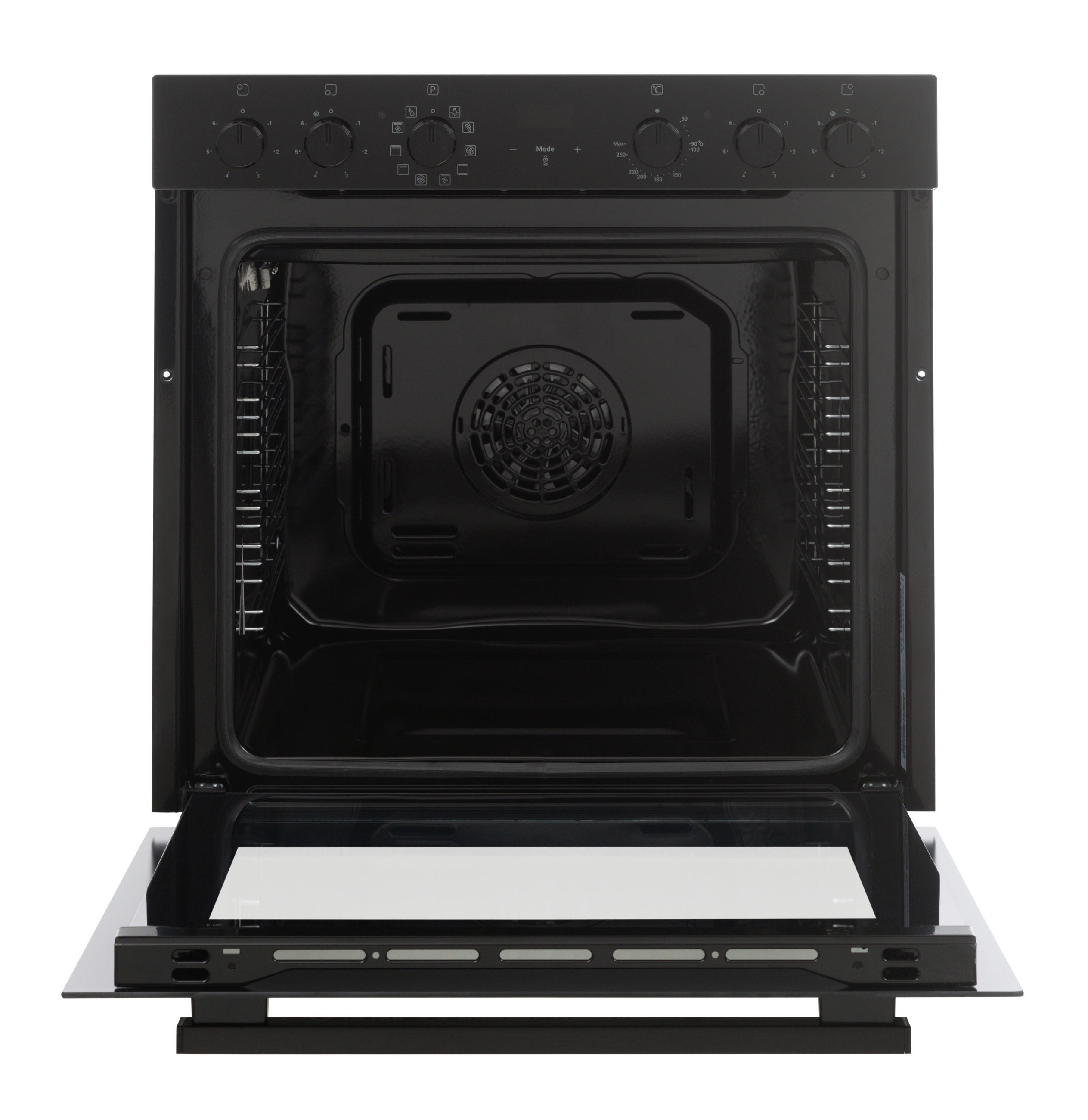 Thumbnail - Daewoo Einbauherd, Schwarz, Metall, Glas, 59.5x59.5x57.5 cm, Bräterzone, Zweikreis-Kochzone, Vollglas-Innentür, Backofen...