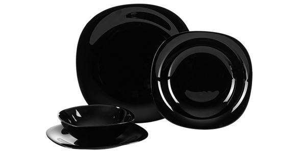 TAFELSERVICE Schwarz 16-teilig  - Schwarz, Basics, Glas - Boxxx
