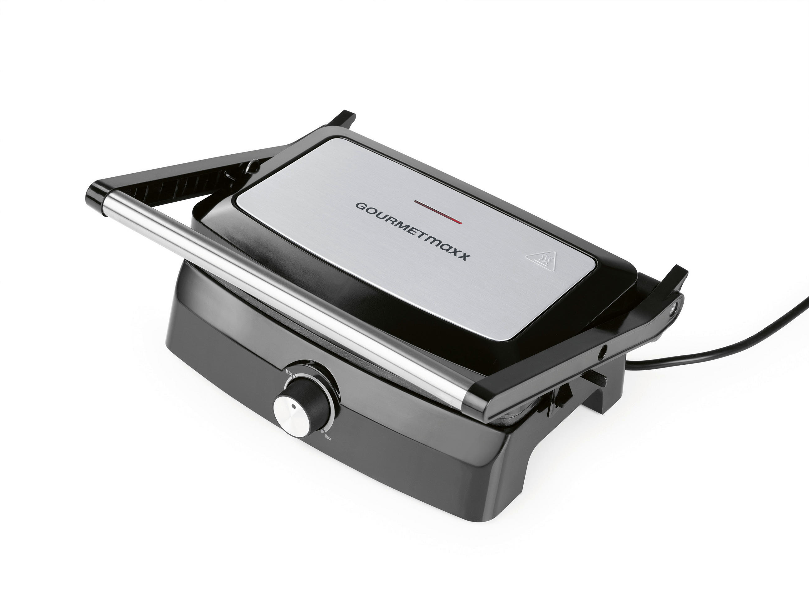 KONTAKTGRILL  - Edelstahlfarben/Schwarz, MODERN, Kunststoff/Metall (26,8/22,9/13cm)