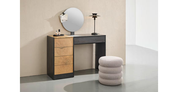 SCHMINKTISCH in Grau, Eichefarben  - Eichefarben/Grau, Design, Glas/Holzwerkstoff (110/40/132cm) - Carryhome