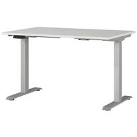 SCHREIBTISCH 120/80/72-118 cm  in Silberfarben, Hellgrau  - Silberfarben/Hellgrau, Modern, Holzwerkstoff/Metall (120/80/72-118cm) - Novel