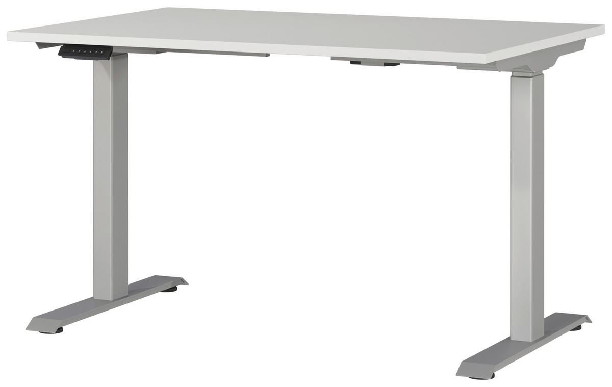 SCHREIBTISCH 120/80/72-118 cm  in Silberfarben, Hellgrau  - Silberfarben/Hellgrau, Modern, Holzwerkstoff/Metall (120/80/72-118cm) - Novel