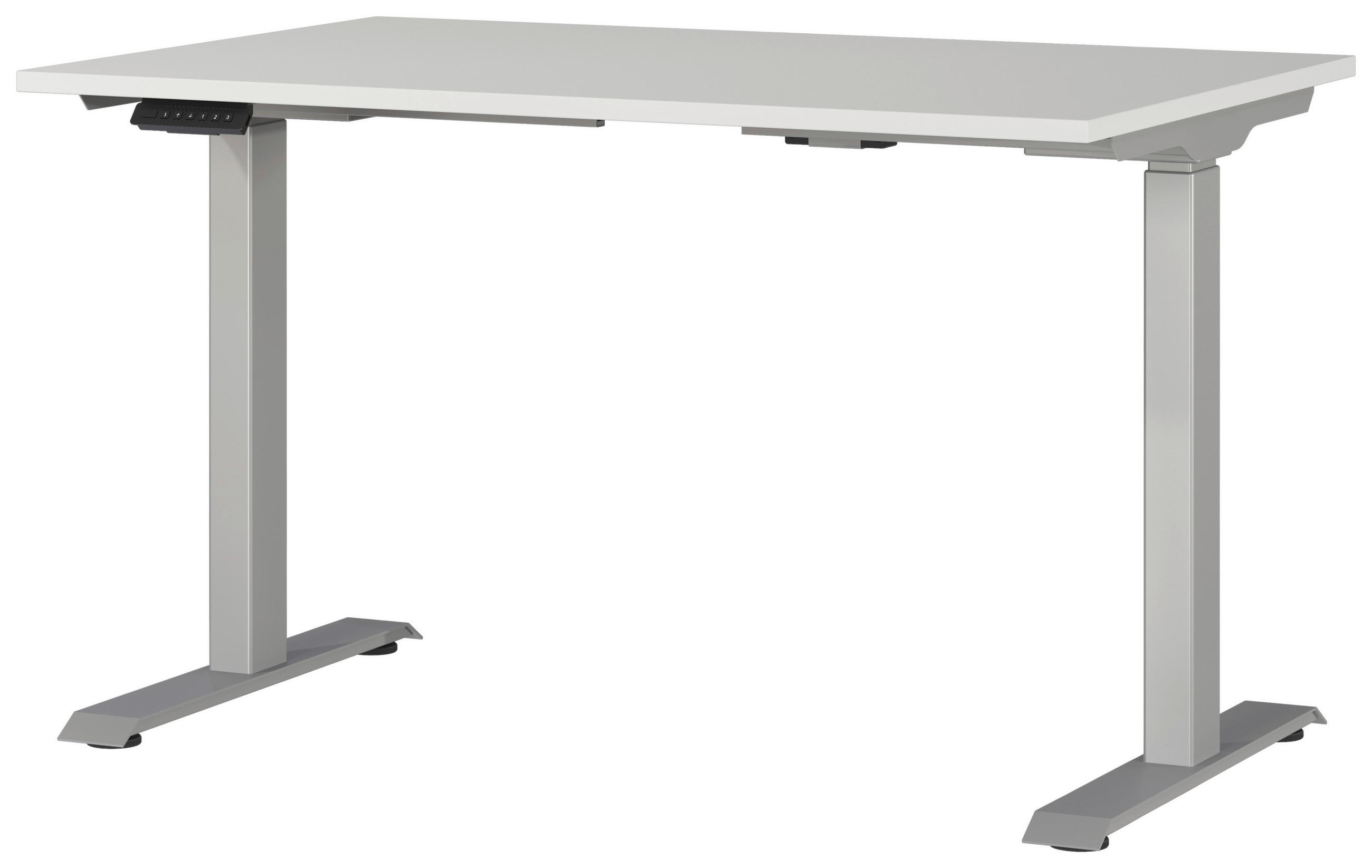 Novel Schreibtisch Silber, Hellgrau 80x72-118x120 cm