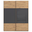 SCHWEBETÜRENSCHRANK 181/223/68 cm 2-türig Schwarz, Eiche Artisan  - Eichefarben/Schwarz, Design, Glas/Holzwerkstoff (181/223/68cm) - Xora
