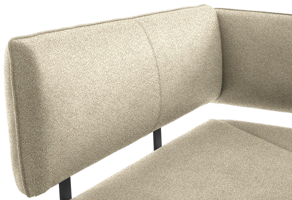 ECKBANK 150/190 cm  in Schwarz, Beige  - Beige/Schwarz, MODERN, Textil/Metall (150/190cm) - Cantus