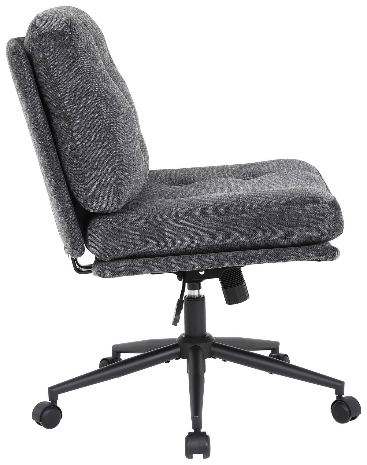 DREHSTUHL  in Mikrofaser Grau  - Schwarz/Grau, MODERN, Holz/Kunststoff (66/90/98/76cm) - MID.YOU