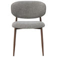 STUHL Webstoff Braun, Nussbaumfarben  - Nussbaumfarben/Braun, Design, Textil/Metall (53/79/58cm) - Novel