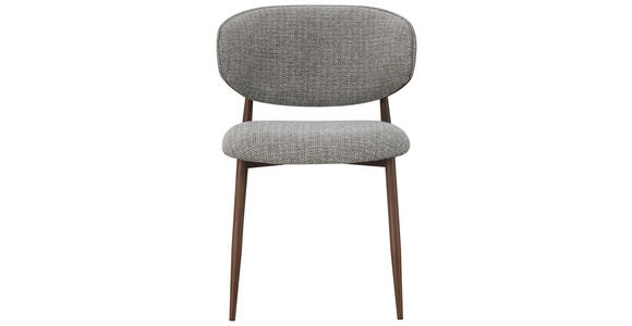 STUHL Webstoff Braun, Nussbaumfarben  - Nussbaumfarben/Braun, Design, Textil/Metall (53/79/58cm) - Novel