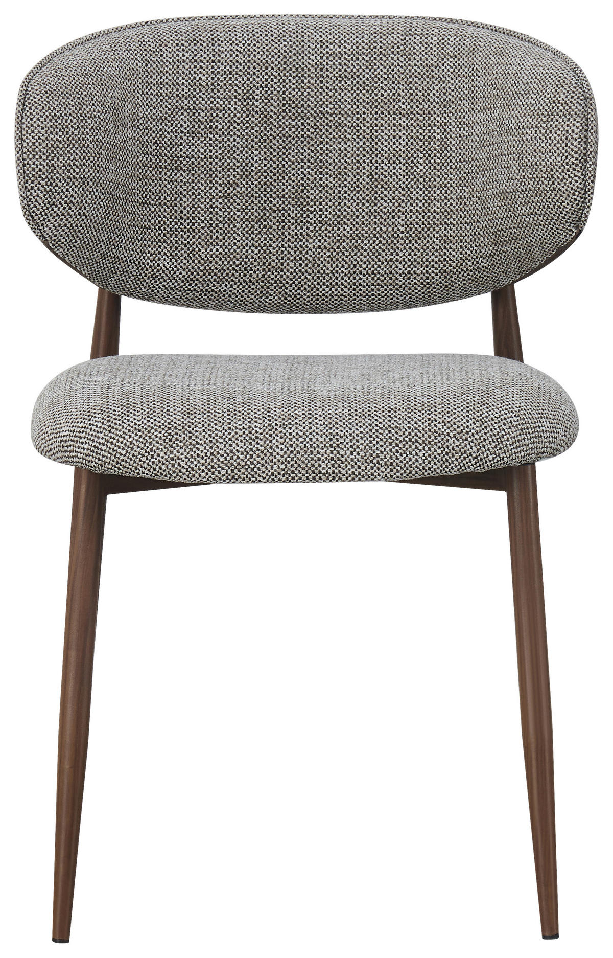 STUHL Webstoff Braun, Nussbaumfarben  - Nussbaumfarben/Braun, Design, Textil/Metall (53/79/58cm) - Novel