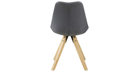 STUHL Flachgewebe Dunkelgrau - Dunkelgrau/Eichefarben, Design, Holz/Textil (48/85/55cm) - Carryhome