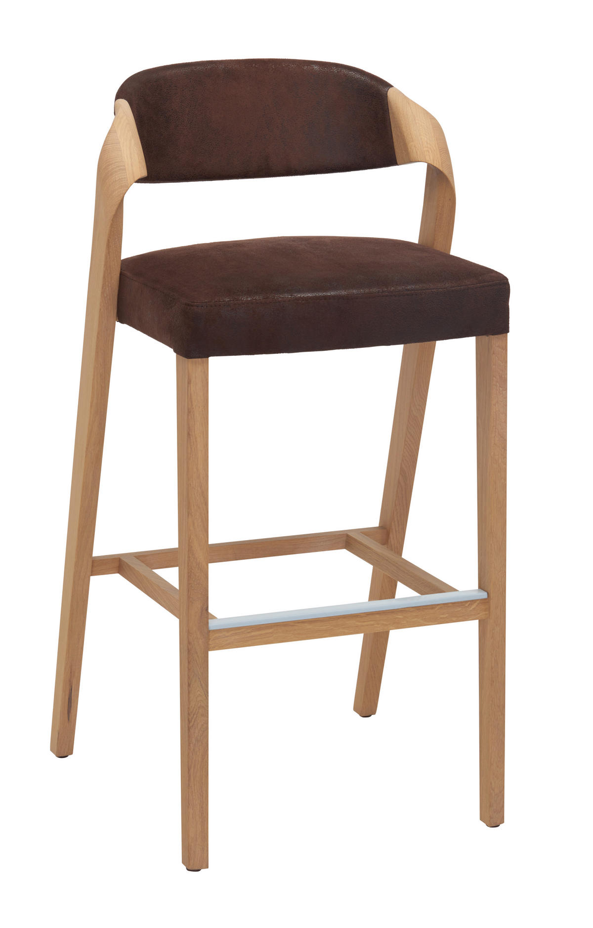 BARHOCKER in Holz, Textil Braun, Wildeiche  - Wildeiche/Eichefarben, Design, Holz/Textil (52/103/51,5cm) - Voglauer