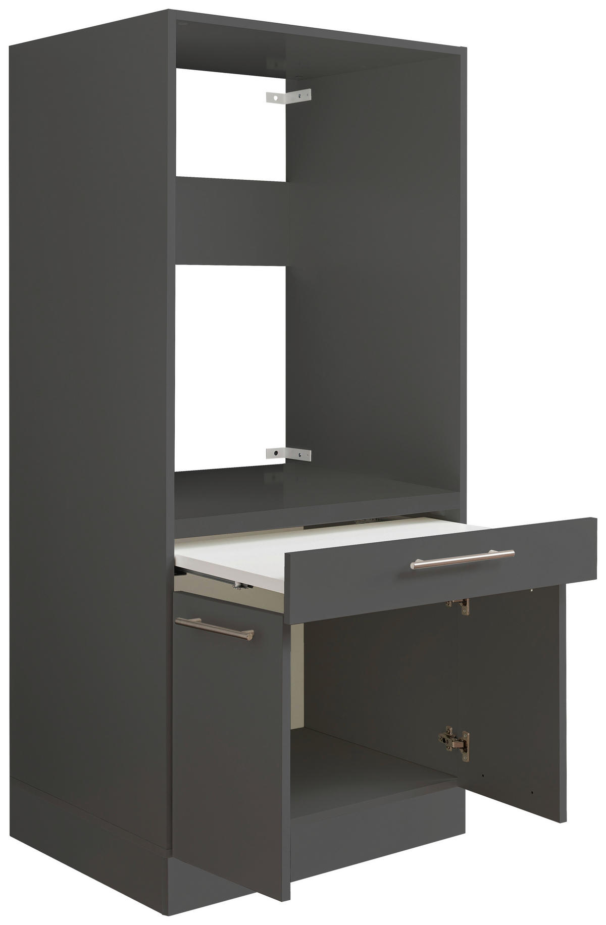 WASCHMASCHINENSCHRANK 67,5/162/67,5 cm  in Anthrazit  - Anthrazit/Silberfarben, Design, Holzwerkstoff/Kunststoff (67,5/162/67,5cm)