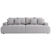 BIGSOFA ADELE in Chenille Hellgrau  - Hellgrau/Schwarz, Design, Kunststoff/Textil (270/85/136cm) - Livetastic