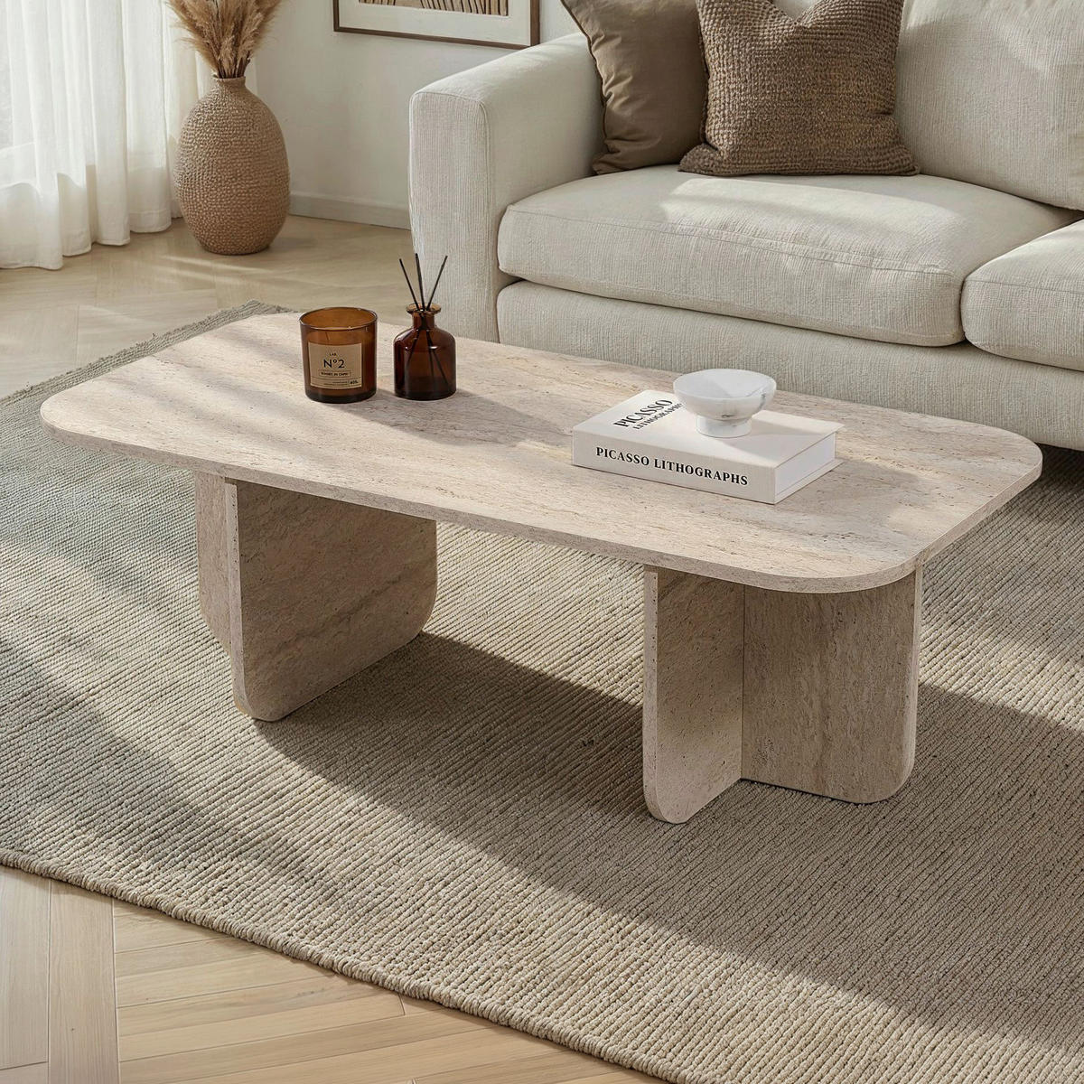 COUCHTISCH Creme  - Creme, Design, Holzwerkstoff (120/41/60cm) - MID.YOU