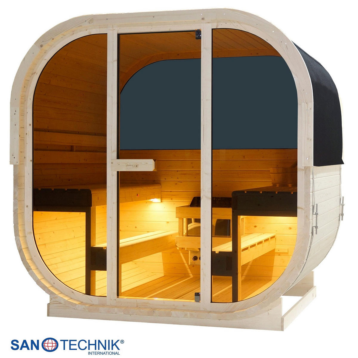 SAUNA für 6 Personen Hanko  - Fichtefarben, KONVENTIONELL, Holz (210/180/210cm) - Sanotechnik