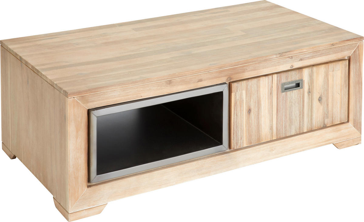 KLUB STOČIĆ 130/45/70 cm  siva, boja akacije  - boja akacije/siva, Lajfstajl, drvo/pločasti materijal (130/45/70cm) - Landscape