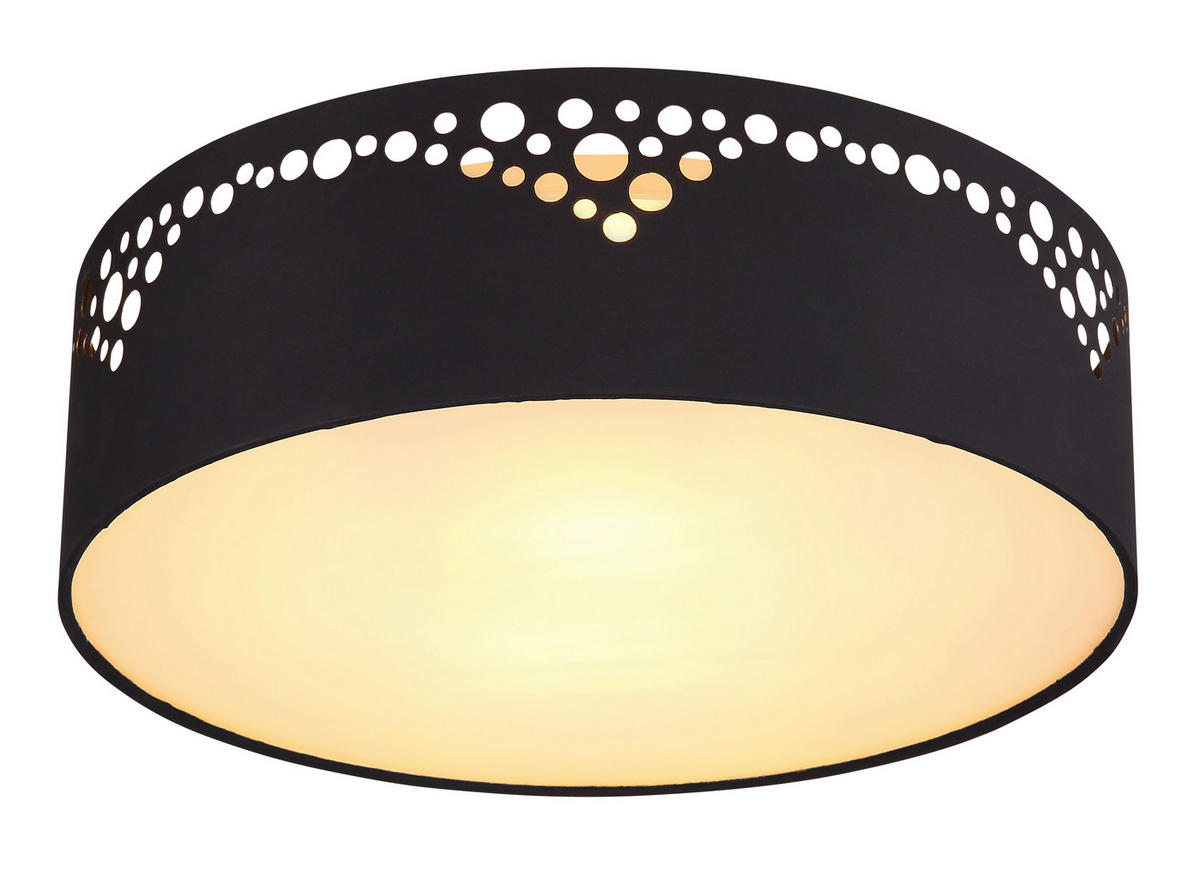 DECKENLEUCHTE 35/10 cm   - Goldfarben/Opal, Design, Kunststoff/Textil (35/10cm) - Globo