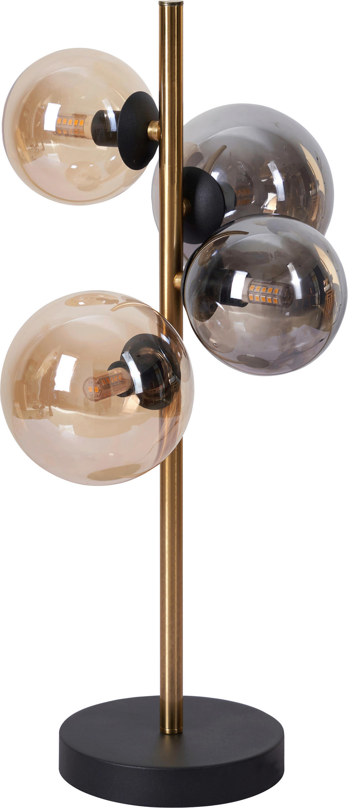 LED-TISCHLEUCHTE - Goldfarben/Bernsteinfarben, Lifestyle, Glas/Metall (23,7/19,3/48cm) - Dieter Knoll