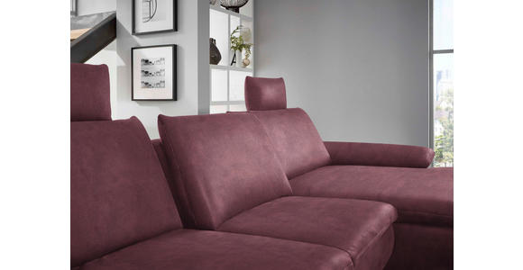 ECKSOFA Weinrot Mikrofaser - Weinrot/Schwarz, Design, Textil/Metall (341/181cm) - Dieter Knoll