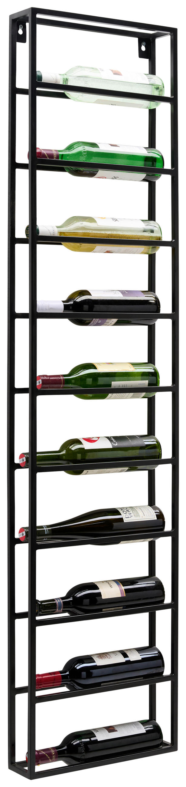 WEINREGAL 36/152/9 cm  - Schwarz, Trend, Metall (36/152/9cm) - Landscape