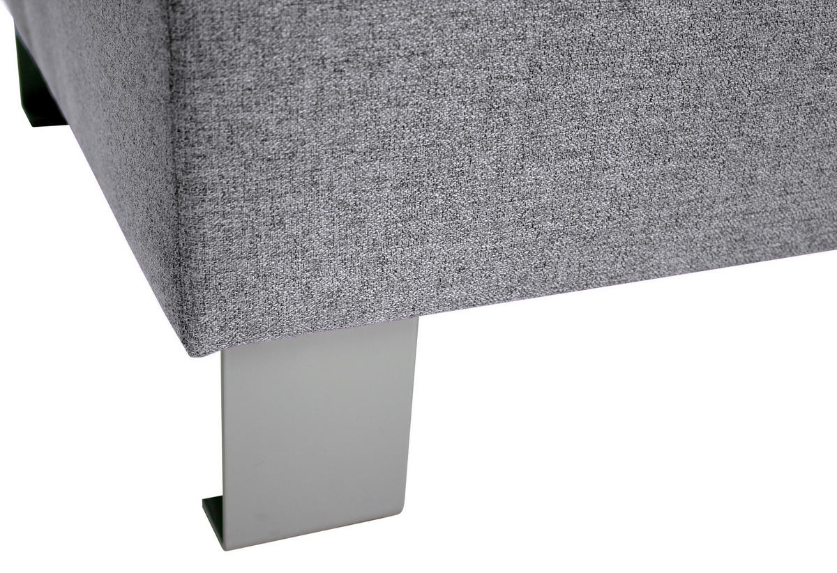 HOCKER Webstoff Hellgrau  - Silberfarben/Hellgrau, Design, Textil/Metall (62/41/62cm) - Xora