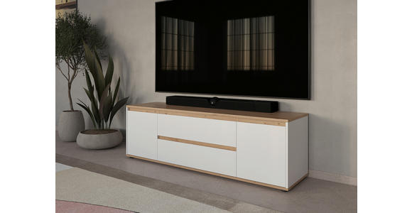 LOWBOARD  160/50/42 cm 2 Schublade(n) stehend  - Schwarz/Weiß, MODERN, Holzwerkstoff/Kunststoff (160/50/42cm) - Carryhome