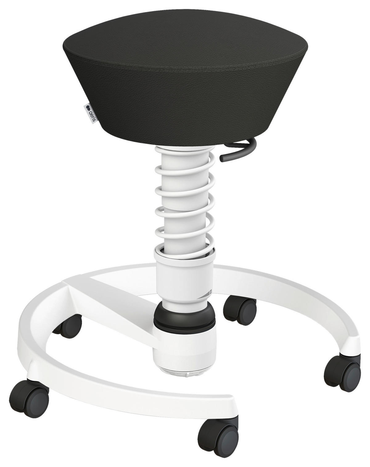 BÜROHOCKER 55/45,66/55 cm  - Schwarz/Weiß, Basics, Leder/Kunststoff (55/45,66/55cm) - Aeris