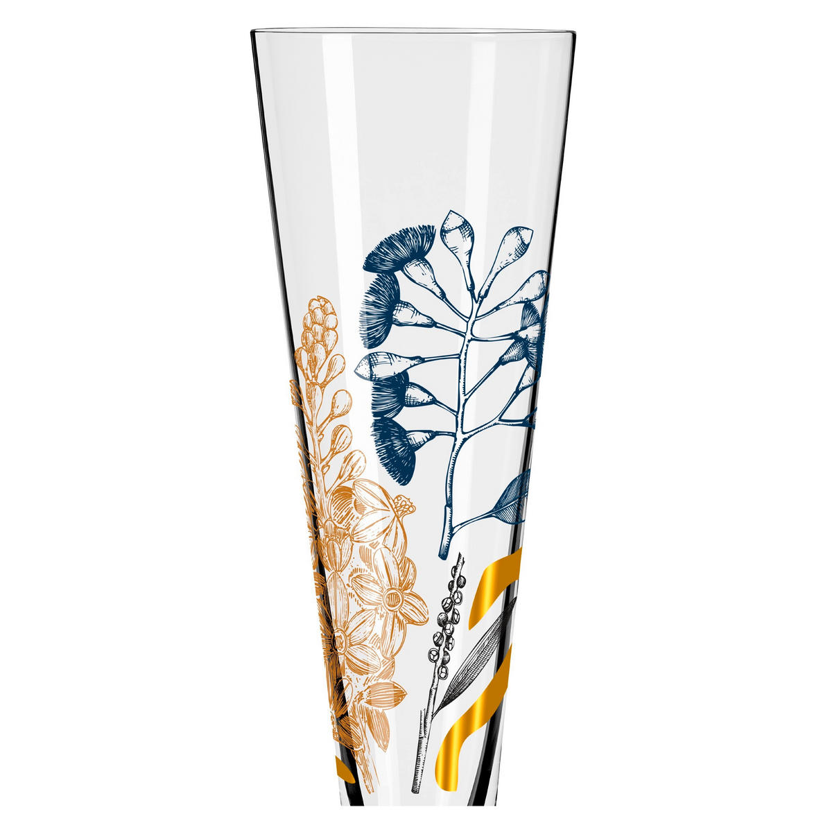 CHAMPAGNERGLAS 205 ml  - Blau/Goldfarben, LIFESTYLE, Glas (7,2/7,2/24,0cm) - Ritzenhoff
