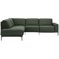 ECKSOFA in Flachgewebe Grün  - Schwarz/Grün, Design, Textil/Metall (210/260cm) - Johann Jakob