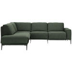 ECKSOFA in Flachgewebe Grün  210/260 cm  - Schwarz/Grün, Design, Textil/Metall (210/260cm) - Johann Jakob