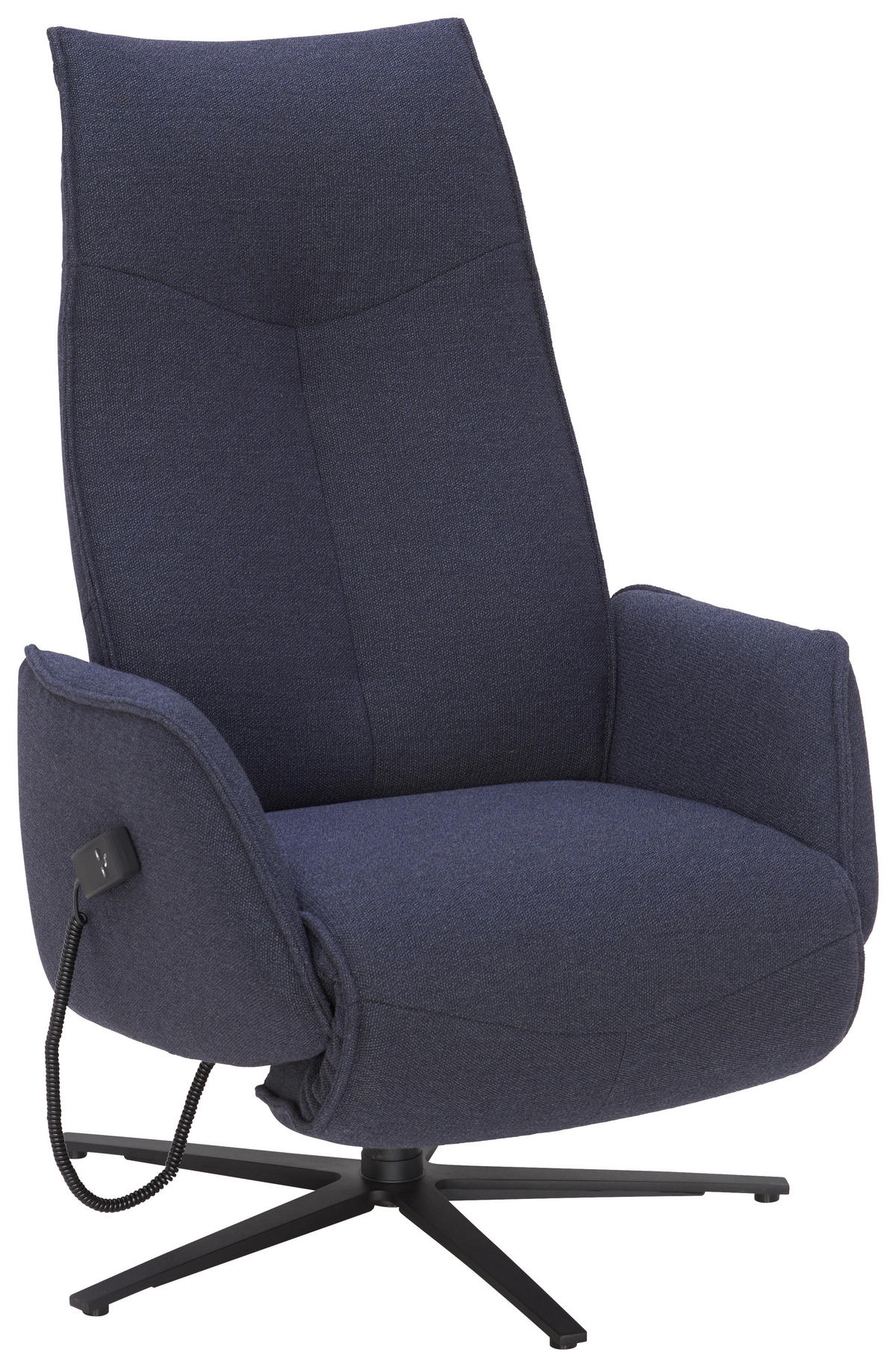 RELAXSESSEL in Textil Dunkelblau  - Anthrazit/Dunkelblau, Design, Textil/Metall (71/114/84cm) - Johann Jakob