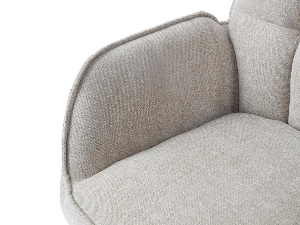 ARMLEHNSTUHL-SET 2 Stück  in Chenille  - Beige/Creme, MODERN, Textil/Metall (59/86/65cm) - Livetastic