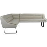 ECKBANK 178/237 cm Struktur Echtleder Schwarz, Beige   - Beige/Schwarz, Design, Leder/Textil (178/237cm) - Novel