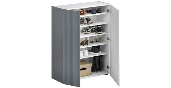 SCHUHSCHRANK in 87/113/34 cm - Schwarz/Weiß, Design, Glas/Holzwerkstoff (87/113/34cm) - Voleo