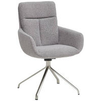 ARMLEHNSTUHL  in Stahl Webstoff  - Edelstahlfarben/Grau, Design, Textil/Metall (61/90/64cm) - Venjakob