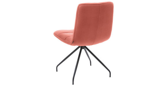 STUHL  in Cord Textil  - Aprikose/Schwarz, Design, Textil/Metall (52/88/66cm) - Dieter Knoll