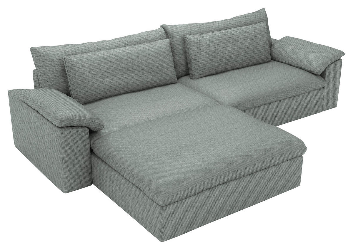 ECKSOFA  Chenille Grau  - Schwarz/Grau, Modern, Kunststoff/Textil (198/306cm) - Carryhome