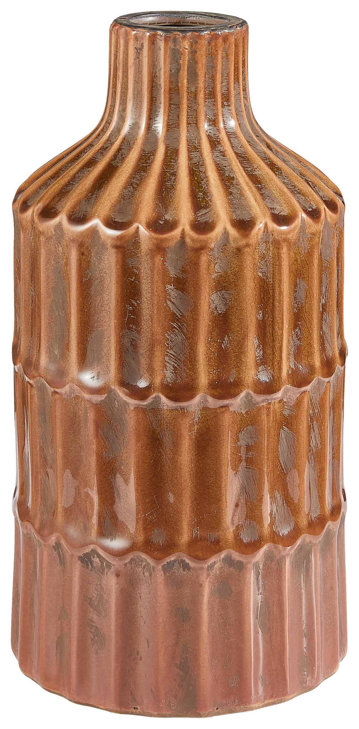 DEKOVASE  - Dunkelbraun, Basics, Keramik (15/30cm) - Light & Living